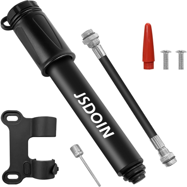 Bike Pump,Portable Bicycle Tire Pump, Aluminum Alloy Mini Bycicles Pumps Bike Tyre Pump,Compatible with Universal Presta and Schrader Valve Bicycle Pump,Ball Pump Needle/Frame Mount