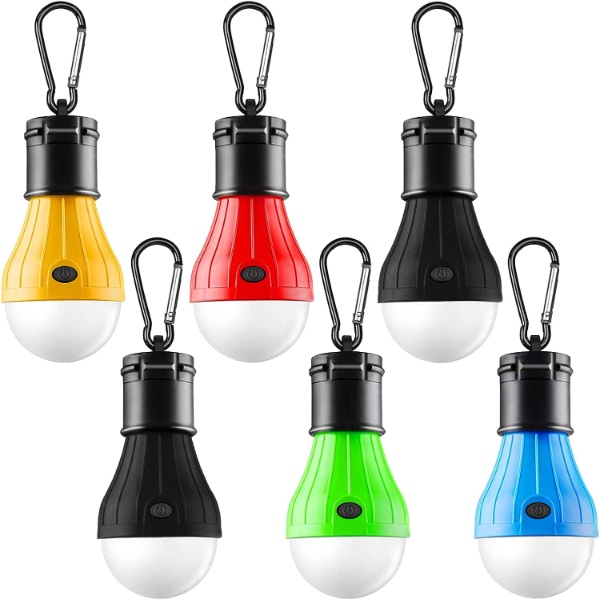 6 Pcs Camping Lights for Tents, Portable Battery Powered Camping Lantern LED Tent Light 3 Lighting Modes Outdoor Hanging Lamp for Emergency, Hiking, Fishing, Camping Accessories
